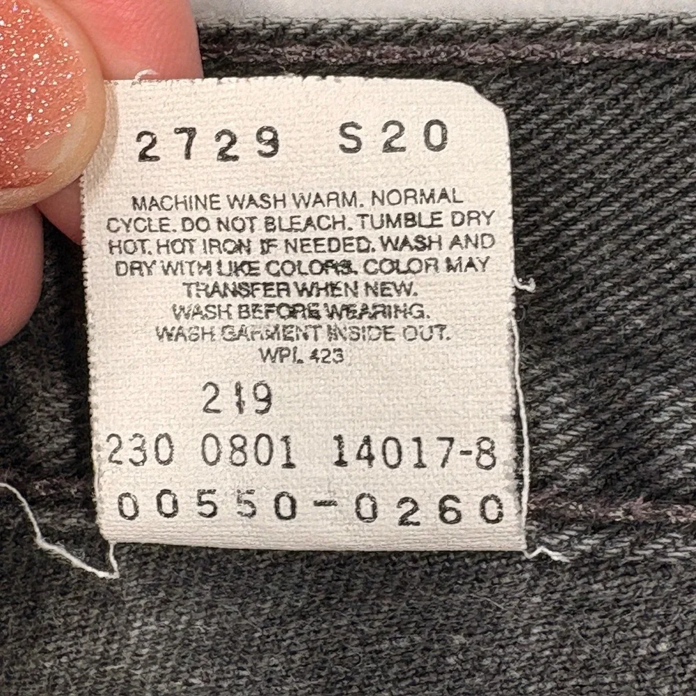 Levis 550 Jeans‎ Mens 34x32 Black Denim Relaxed Fit Y2K Baggy Grunge Stained